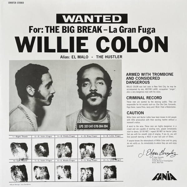 [NLP3841] Willie Colon – Wanted By FBI / The Big Break - La Gran Fuga