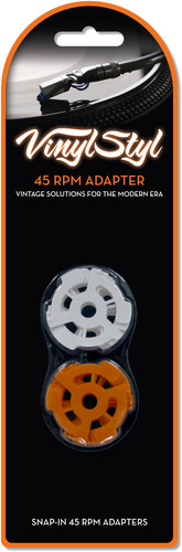 Adaptador de 45 RPM Vinyl Styl - 7 inch 45 RPM Vinyl Record Adapter - Snap In - 10 Pk (Orange/White)