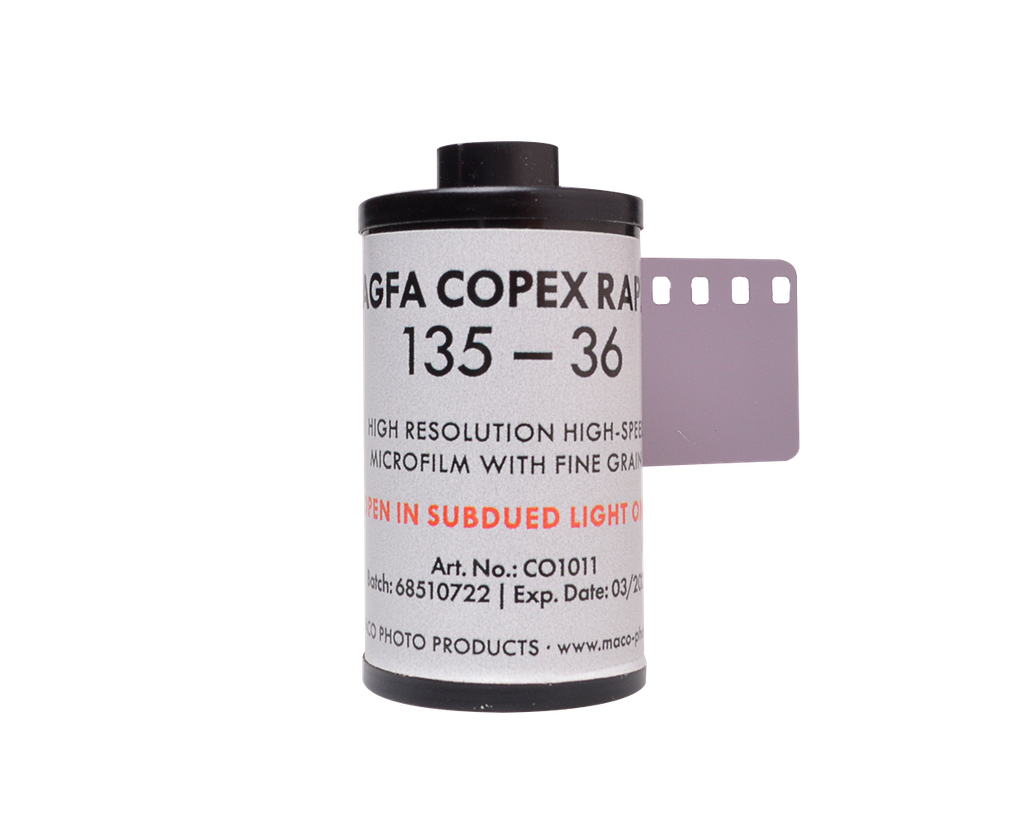 AGFA Rollei Copex Rapid Black and White Negative Microfilm (35mm Roll Film, 36 Exposures)